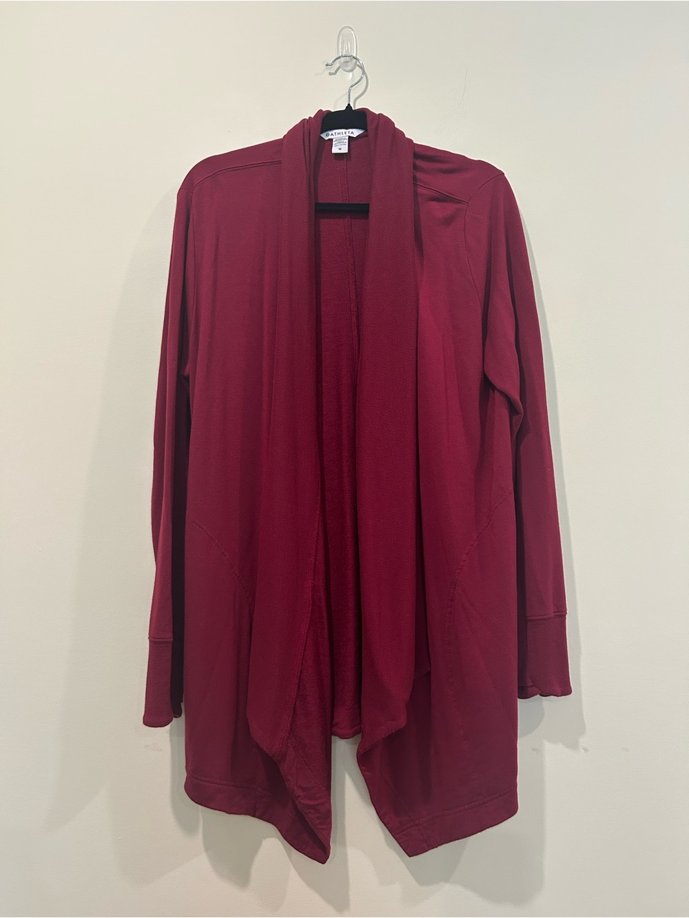 Athleta Pranayama Restore Open-Front Cardigan Sweater - Burgundy